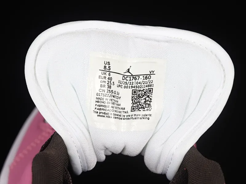 All categories Air Jordan Jordan series basketball shoes Air Jordan 1 Low Z version Air Jordan 1 Low AJ1 Joe 1 white pink black hook low-top casual sneakers DC1767-160